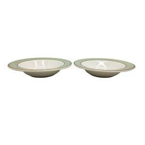 vintage set of 2 smith taylors almond green classic heritage porcelain desert bo